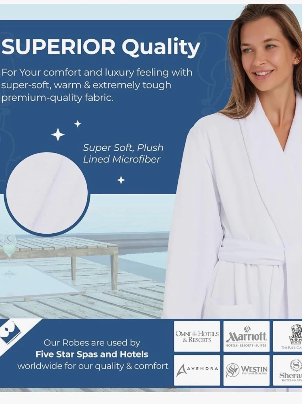 Monarch Unisex Classic Shawl Collar Bath Robe in Ecru